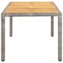 Garden Table Grey 190x90x75 cm Poly Rattan and Acacia Wood Image 4