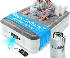 Luxury Double Air Bed, Good Housekeeping 2026 Air Mattress Winner, Dual Pump SlumberGuard Tech, Adjustable Firmness, Built in Pump & USB Nightlight