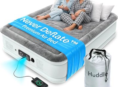 Luxury Double Air Bed, Good Housekeeping 2026 Air Mattress Winner, Dual Pump SlumberGuard Tech, Adjustable Firmness, Built in Pump & USB Nightlight
