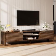 180cm Wooden TV Stand Cabinet with Storage and Adjustable Shelves Walnut