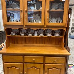 Traditional solid oak display cabinet