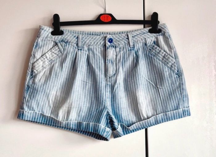 Denim Stripe Shorts - Size 14 / F&F Summer Stylish short shorts