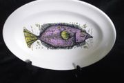 Vintage Fish platter, Fish, display plate, Washington Pottery   Aquarius Fish series.