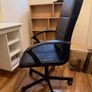 White Office Desk and Black chair Image 2