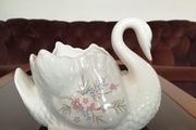 Retro Vintage Ceramic Swan shaped Indoor Planter by St Michaels