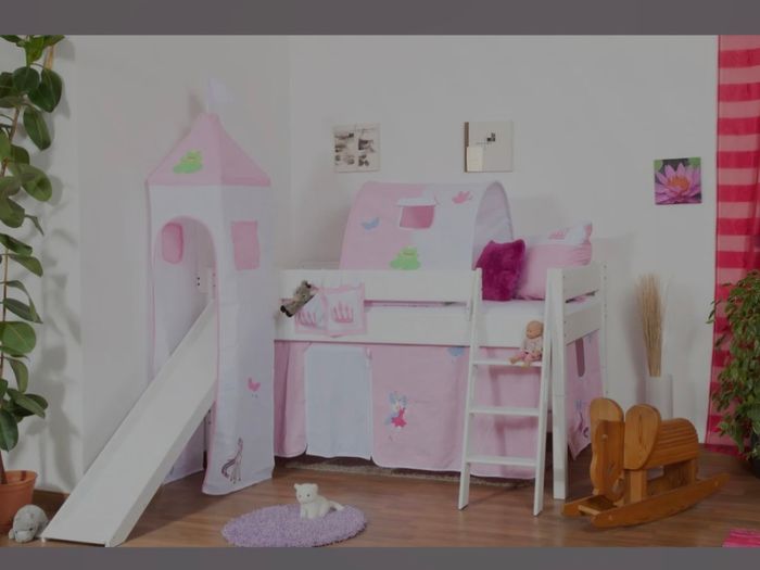 Mid sleeper bed with slide