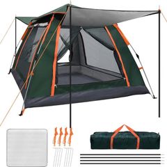 SPRING SALE | Automatic Instant Pop-Up Tent Family 3-4 Person Dome Tent, Waterproof Windproof Canopy Shelter Portable for Backpacking Trekking Camping Hiking Climbing Picnic Beach Fishing Outdoor