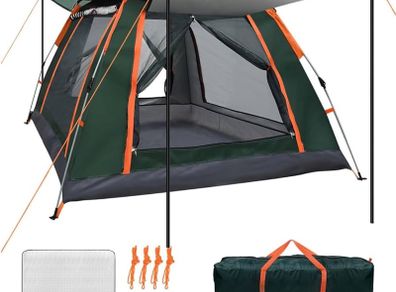 SPRING SALE | Automatic Instant Pop-Up Tent Family 3-4 Person Dome Tent, Waterproof Windproof Canopy Shelter Portable for Backpacking Trekking Camping Hiking Climbing Picnic Beach Fishing Outdoor
