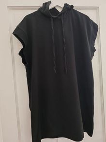Zara black hooded sweatshirt dress