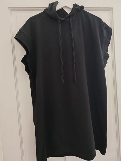 Zara black hooded sweatshirt dress