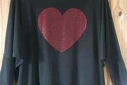 Fabulous black top with red sequined heart
