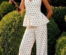 Primark polka dot co ord top and trousers