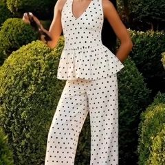 Primark polka dot co ord top and trousers