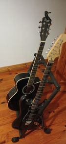 Complete Guitar Bundle - Squier Strat HSS, Fender Amp, Boss SD-1 Super Overdrive pedal, Acoustic Guitar & Stand