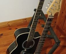 Complete Guitar Bundle - Squier Strat HSS, Fender Amp, Boss SD-1 Super Overdrive pedal, Acoustic Guitar & Stand