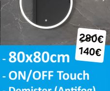 LED Bathroom Mirror Antifog 80cm Bright Light