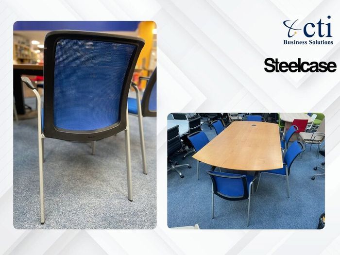 7 x Steelcase Blue Meeting Chairs