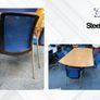 7 x Steelcase Blue Meeting Chairs Image 4