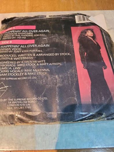 Lonnie Gordon, Happenin All Over Again, 7 inch vinyl single