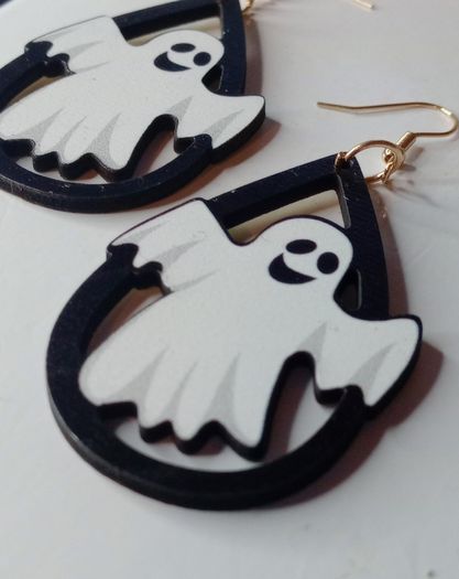 Halloween Friendly Ghost Waterdrop Earrings