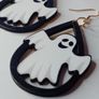 Halloween Friendly Ghost Waterdrop Earrings Image 5