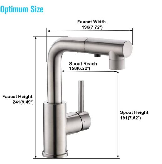 Kitchen Tap with 3 Function Sprayer Pull Out Kitchen Mixer Tap, 360 Degree Swivel Kitchen Sink Tap, Single Handle Sink Tap for Bathroom or Kitchen, Matte Black (FREE POSTAGE)