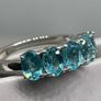 Sterling silver ring with Paraiba Apatite. Image 7