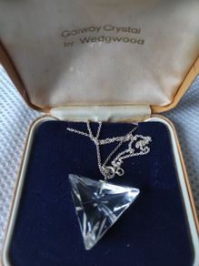 Vintage Crystal by Wedgwood pendant sterling silver chain
