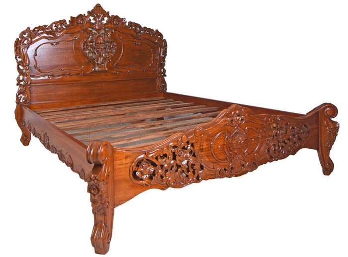 Historic French Style Solid Mahogany Bed 160 x 200 cm