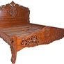 Historic French Style Solid Mahogany Bed 160 x 200 cm Image 3