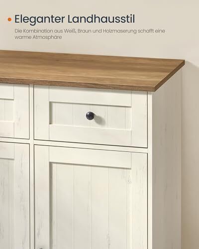 Sideboard Kitchen Cabinet with Worktop, Buffet Cabinet, Adjustable Shelves, Vintage