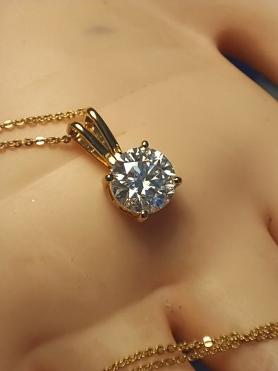2.5ct. Moissanite Solitaire Pendant and Chain