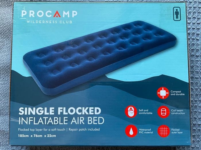 ProCamp Single Inflatable Air Bed + Electric Pump, Camping Guest Bed Bundle