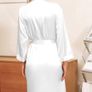 Women's Satin Kimono Robe Bride Bathrobe and Dressing Gown Nightgown Pajamas Image 3