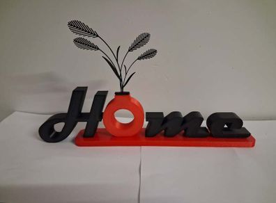 3D Printed "Home" Sign Home Decor with Vase