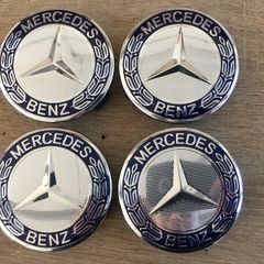 75 mm Mercedes wheel Caps 4pcs Dark Blue