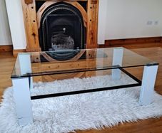Glass coffee table