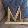 Large metal 'M' sign, brass/gold effect (free shipping) Image 2