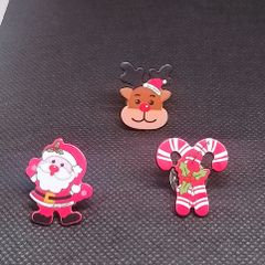 Christmas Pin Set of 3 Santa Rudolph and Candy Cane Heart 8 Euro Free Postage