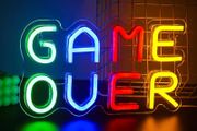 FREE EXPRESS SHIPPING Game Over Neon Sign, Colorful LED Neon Light, USB Letter Game Neon Light for Game Room, Decorative Words Wall Neon Sign for Bedroom Bar Gaming Room Gift for Gamer Boys Men