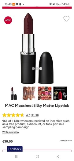 mac maximal matte lipstick