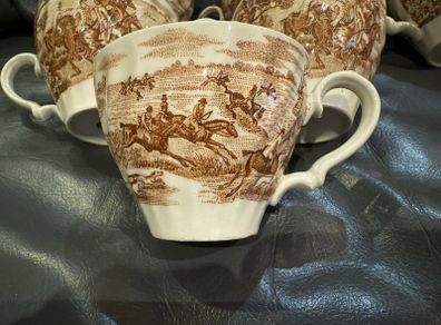 Alfred Meakin Brown Staffordshire  6 Teacups