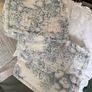 TWO VINTAGE THICK FRENCH toile de jouy fabric cushions Image 6