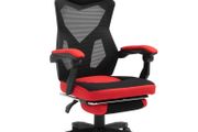 Ergonomic Office Chair Recliner w/footrest Red