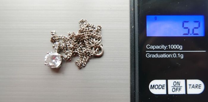 Vintage 925 Sterling Silver Pendant Necklace length 18" - 5,2g