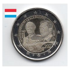 Luxembourg 2 Euro Commemorative Coin 2021 - 100th Birthday of Grand Duke Jean. Photo Version. Uncirculated.