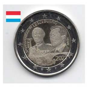 Luxembourg 2 Euro Commemorative Coin 2021 - 100th Birthday of Grand Duke Jean. Photo Version. Uncirculated.