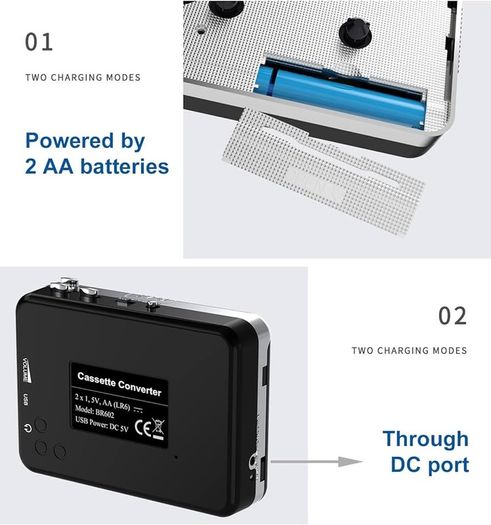 FREE EXPRESS SHIPPING Portable Cassette Player/Cassette to MP3 Converter Capture Cassette Tape to MP3/CD Audio via USB