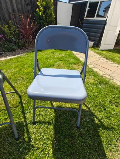 3 Grey Folding Chairs
