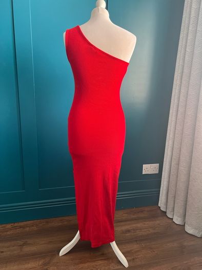 Red one shoulder maxi. Size M